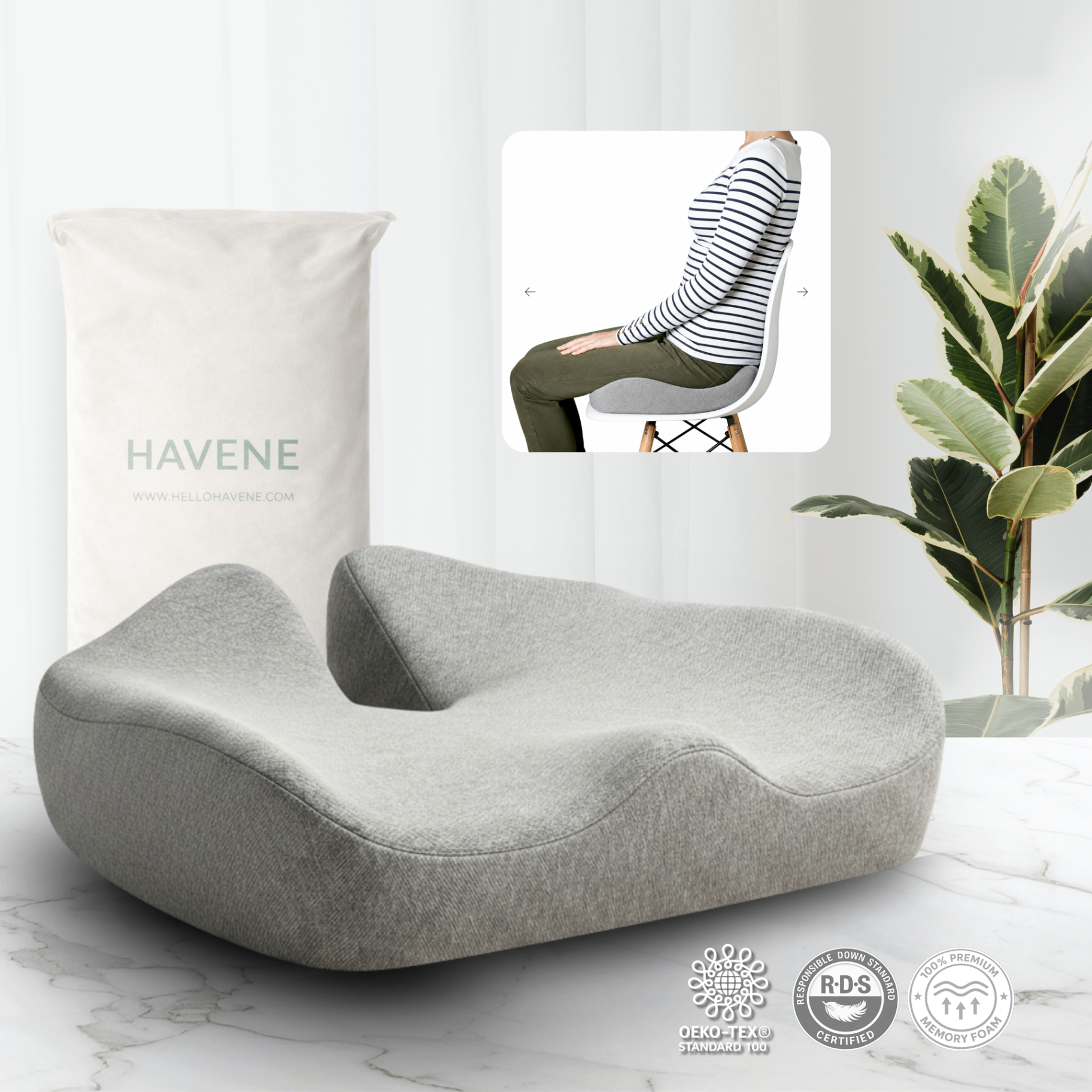 Cloud Seat Cushion on a wooden office chair